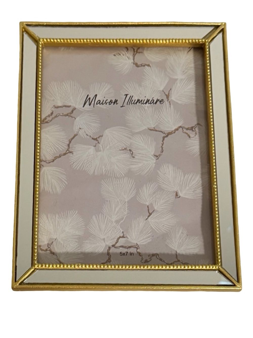 Maison Illuminare Gold Tone Mirrored 5x7 Photo Frame